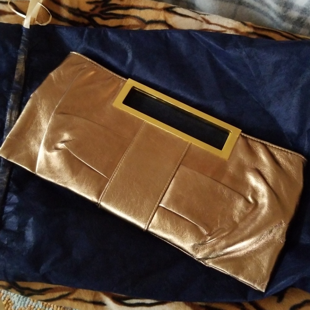 Gold Metallic Clutch Evening Bag